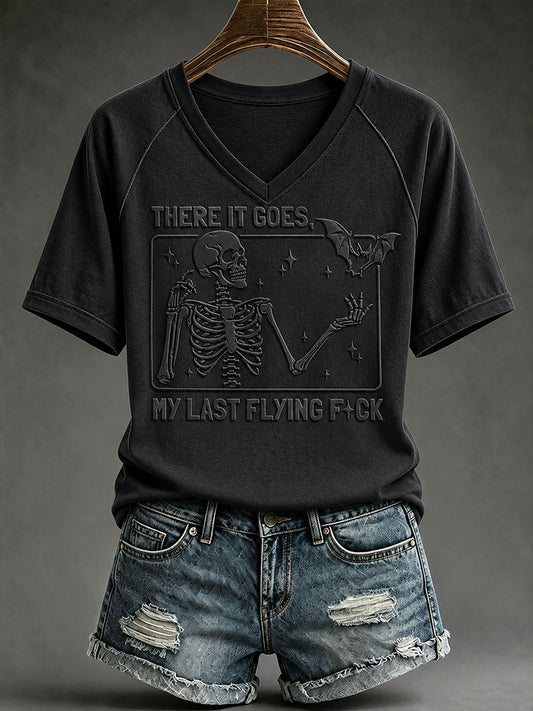 Women's There It Goes My Last Flying F*ck V-neck T-shirt