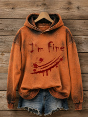 Women's I'm Fine Printed Hoodie