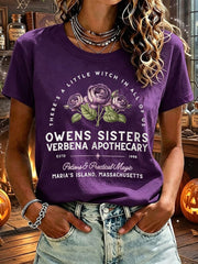 Women's Owens Sisters Apothecary Witch Print Short-sleeved T-shirt
