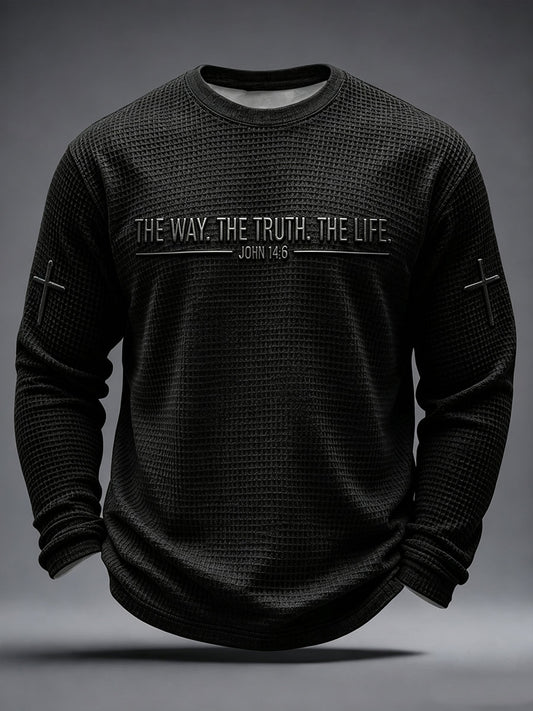 Men's The Way The Truth The Life Waffle Long Sleeve T-Shirt