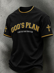 Men's faith-themed pattern printed causal short sleeves T-shirt