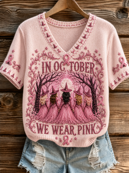 Women's in october we wear pink T-shirt