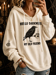 Women's Halloween Crows Print Sweatshirt
