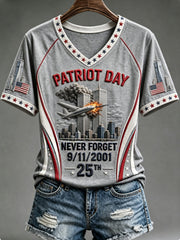 Women's PATRIOT DAY NEVER FORGET 9/11/2001  25THT-shirt