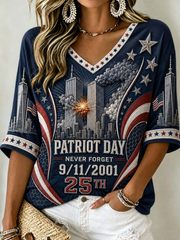 Women's PATRIOT DAY NEVER FORGET 9/11/2001  25TH  T-Shirt