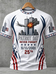 Men's PATRIOT DAY NEVER FORGET 9/11/2001  25TH  t-shirt