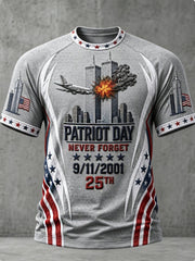 Men's PATRIOT DAY NEVER FORGET 9/11/2001  25TH  t-shirt