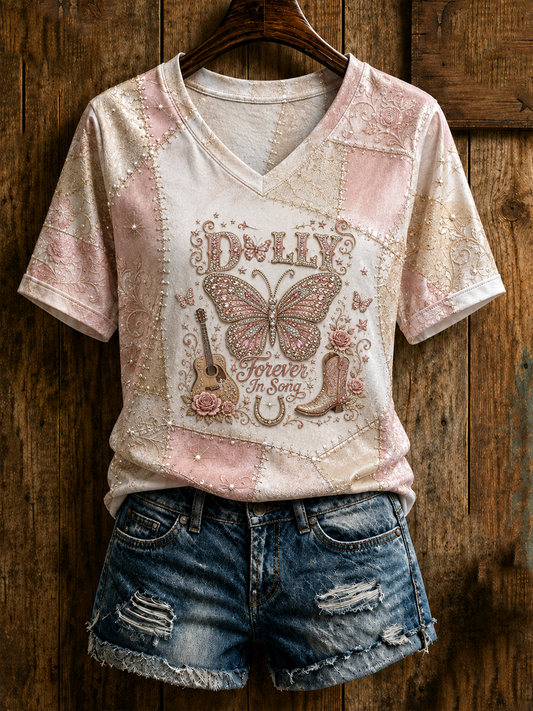 Women's Rip Country Music Lover Queen of Country Printed short-sleeved T-shirt