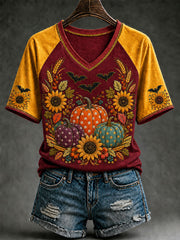 Women's Halloween Pumpkin Short-Sleeve T-Shirt