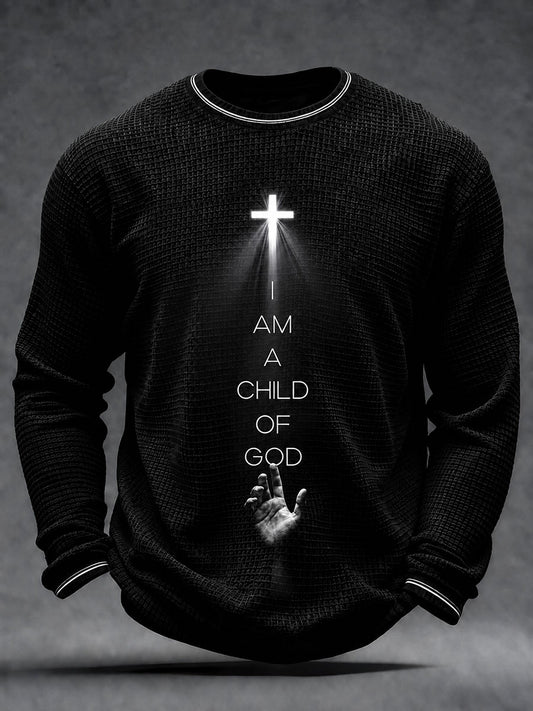 Men's Christian Cross Waffle Long Sleeve T-Shirt