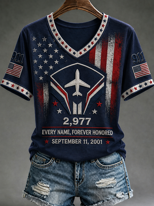 Women's NEVER FORGET 2,977 SOULS 2,977 SOULS 09.11.2001 short-sleeved T-shirt