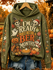 Women's Vintage I'm Ready For The Ber Months Print Cozy Hoodie