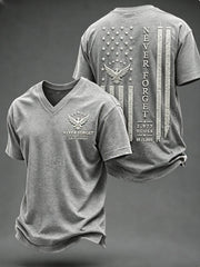 Men's NEVER FORGET 2,977 SOULS 2,977 SOULS 09.11.2001 V-neck T-shirt