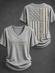 Women's NEVER FORGET 2,977 SOULS 2,977 SOULS 09.11.2001 short-sleeved T-shirt