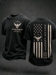 Men's NEVER FORGET 2,977 SOULS 2,977 SOULS 09.11.2001 Waffle Short Sleeve