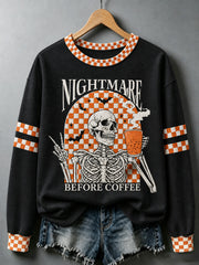 Women's I‘m A Nightmare Before Coffee Print Sweatshirt