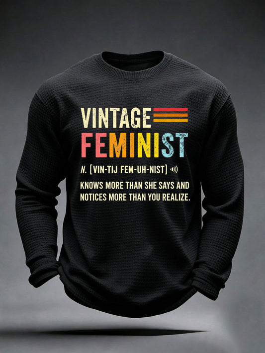 Men's Vintage Feminist Waffle Top