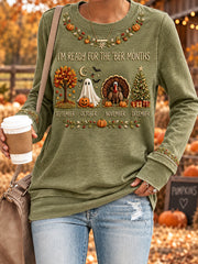 Women's Vintage I'm Ready For The 'ber Months Print Cozy Sweatshirt