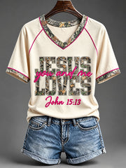 Women's Jesus Loves You And Me  T-shirt