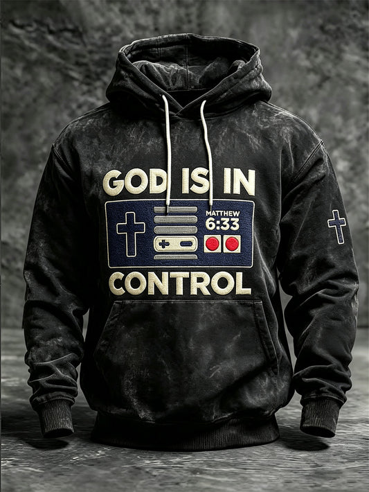 Men's Faith Theme Pattern Printed Casual Hoodie