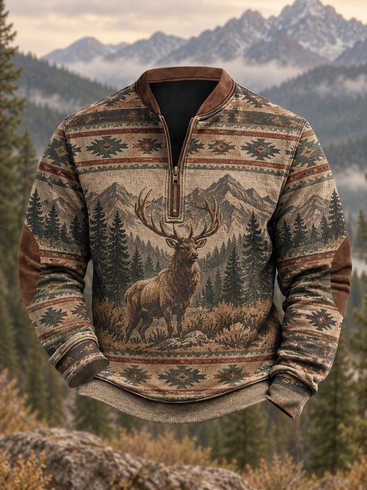 Men's Retro Western Printed Sweatshirt