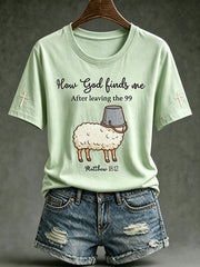 Women's faith-themed fun pattern printed casual short-sleeve T-shirt