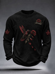 Men's Remembrance Day Lest We Forget Waffle Long Sleeve T-Shirt
