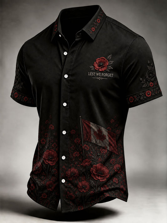 Men's Remembrance Day Lest We Forget Short Sleeve Shirt