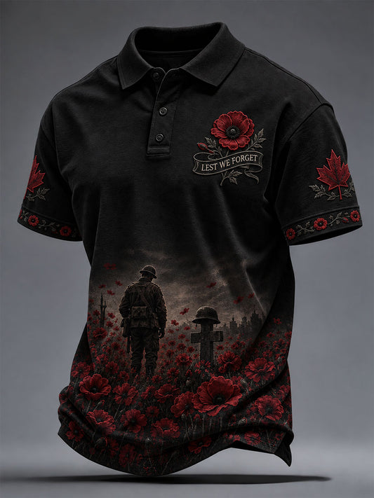 Men's Remembrance Day Lest We Forget  Polo Shirt