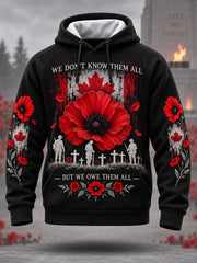 Men's Lest We Forget Canada Remembrance Day Print Hoodie