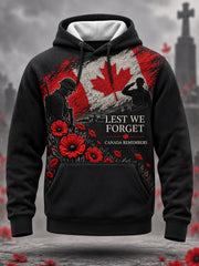 Men's Lest We Forget Canada Remembrance Day Print Hoodie