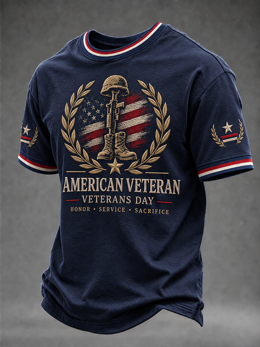 Men's U.S. Veterans Day Printed short sleeves t-shirt