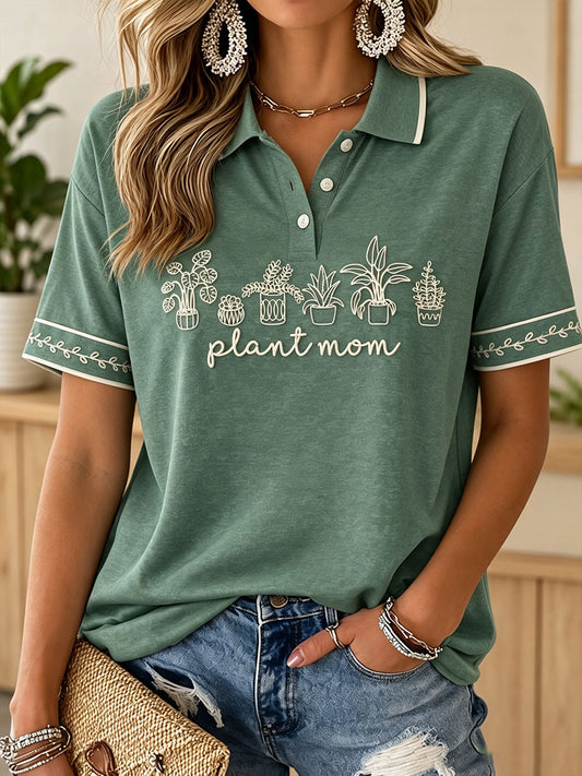 Women's Plants Lover Art Printed Casual Tops