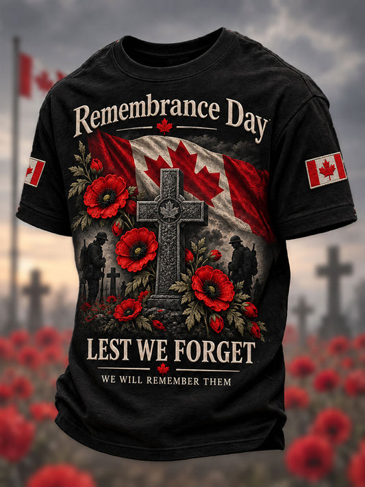Men's Remembrance Lest  Day We Forget Short SleevesT-Shirt