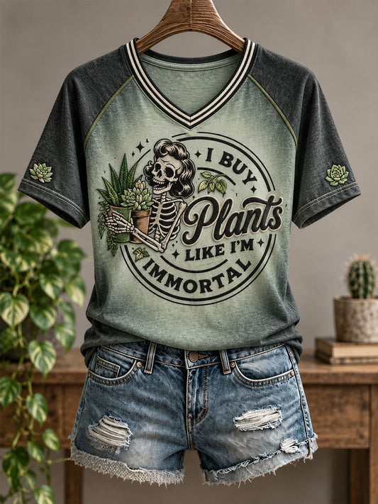 Women's Plants Lover Art Printed T-Shirt