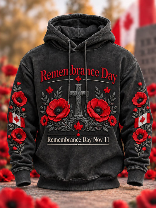 Men's Remembrance Day Oversized Drop-Shoulder Hoodie