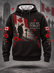 Men's Lest We Forget Canada Remembrance Day Print Hoodie