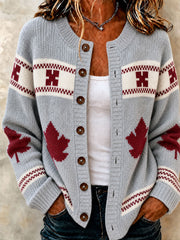Women's Canada Maple Leaf Casual Cardigan
