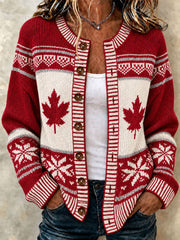 Women's Canada Maple Leaf Casual Cardigan