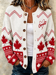 Women's Canada Maple Leaf Casual Cardigan