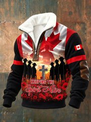Men's Canada Remembrance Day Print Casual Sweatshirt