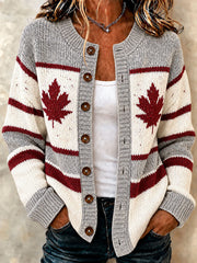 Women's Canada Maple Leaf Casual Cardigan