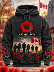 Men's Remembrance Day Lest We Forget Oversized Drop-Shoulder Hoodie