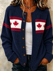 Women's Canada Maple Leaf Casual Cardigan