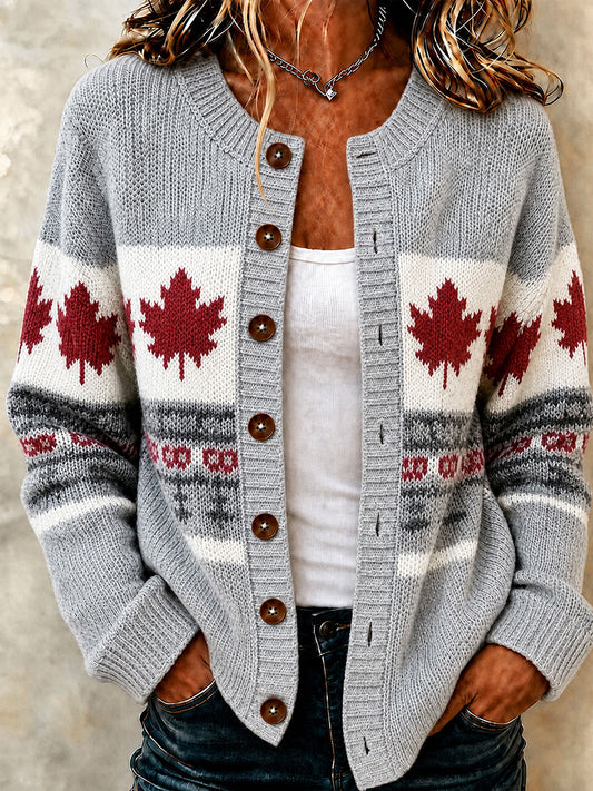 Women's Canada Maple Leaf Casual Cardigan