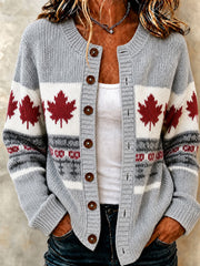 Women's Canada Maple Leaf Casual Cardigan