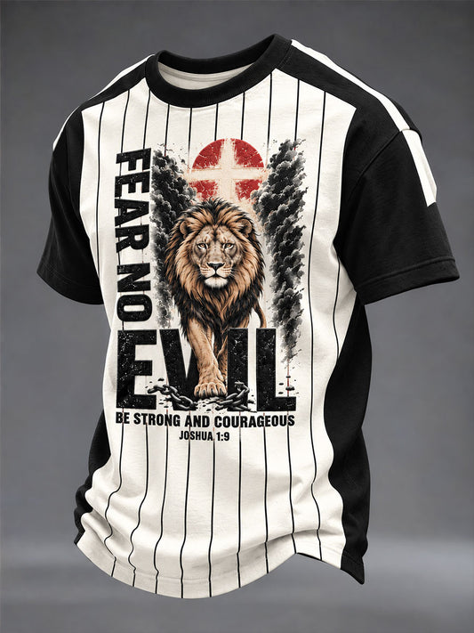 Men's "Fear No Evil" Faith Print Casual T-Shirt