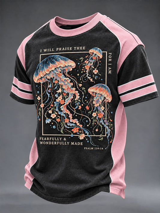 Men's "I Will Praise Thee" Faith Print Casual T-Shirt