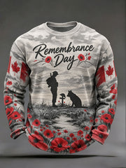 Men's Canada Remembrance Day Waffle-Knit Long-Sleeve T-Shirts