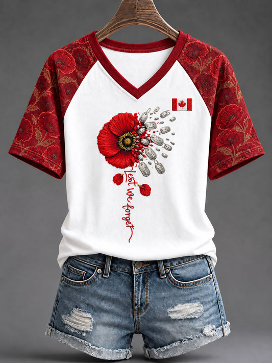 Women's Canada Remembrance Day Casual T-Shirt
